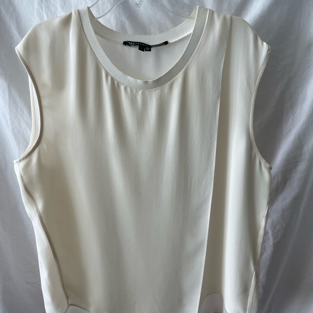 Theysken’s Theory cream silk sleeveless shell size L. - Picture 7 of 9